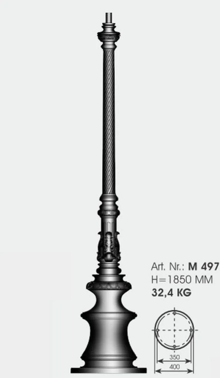 Historische Standleuchte aus Schmiedeeisen AL 6783.6784