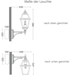 Historische Wandlaterne mit Glasdach