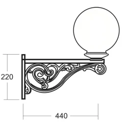 Historische Wandleuchte Thorn mit Acrylglaskugel 02