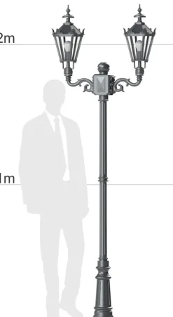 Historischer Mastausleger Arm, mehrflammig