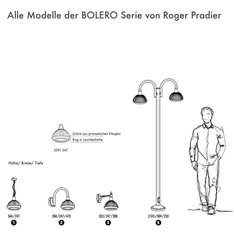Hängeleuchte Bolero mit prismatischem Glas