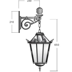 Hängende Wandlaterne Marienburg mit Schinkel-Laterne 70 Z
