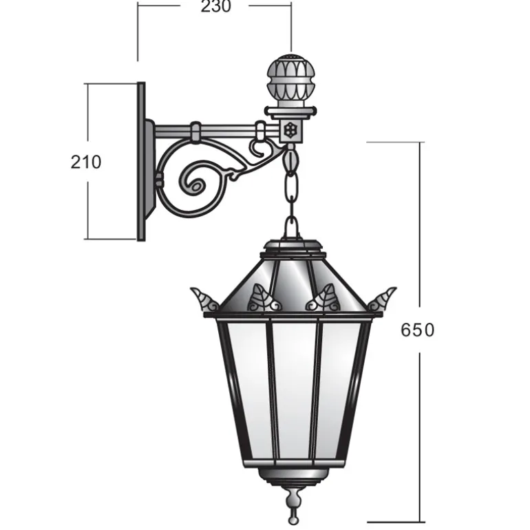 Hängende Wandlaterne Marienburg mit Schinkel-Laterne 70 Z