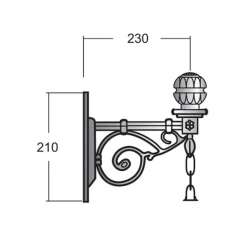 Hängende Wandlaterne Marienburg mit Schinkel-Laterne 70 Z