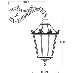 Hängende Wandleuchte mit Schinkel-Laterne 415A.72