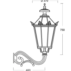 Hängende Wandleuchte mit Schinkel-Laterne 415A.72