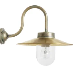 Hofleuchte mit Bogenarm und Messingschirm 38-S BR-S