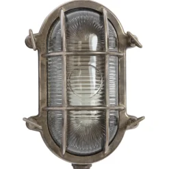 Holophanglas-Außenlampe aus Messing Roben