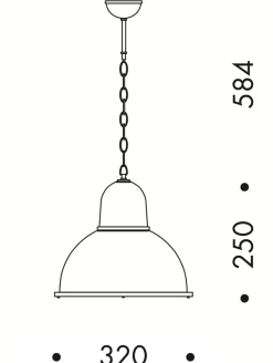 Industrie-Deckenlampe mit Halbkugelschirm