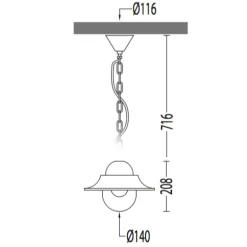 Industriestil-Außenlampe mit Kettenaufhängung