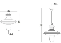 Industriestil-Deckenlampe für außen aus Italien