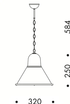 Industriestil-Pendelleuchte mit Kegelschirm, IP53