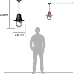 Irische Pendelleuchte mit Kupferschirm