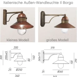 Italienische Außen-Wandleuchte Il Borgo 244.05.OR