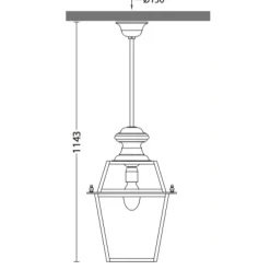Italienische Edelstahl-Deckenlampe für außen