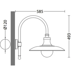 Italienische Fabrikstil-Wandlampe für Außen mit Makrolonglas