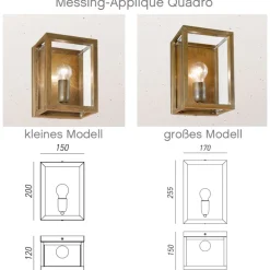 Italienische Messing-Außenwandleuchte Quadro 262.01.OT