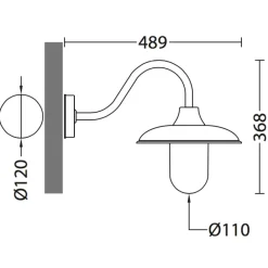 Italienische Wandlampe für außen mit Zylinder-Glas