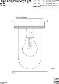 Kabinendeckenleuchte aus Messing 7202/E27