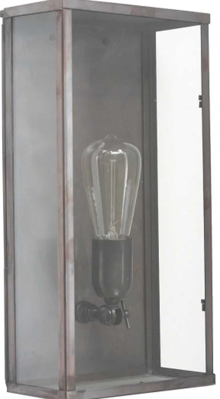 Kassetten-Wandleuchte Vitrine 1LN in Bronze, Chrom und Nickel