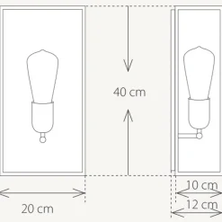 Kassetten-Wandleuchte Vitrine 1LN in Bronze, Chrom und Nickel