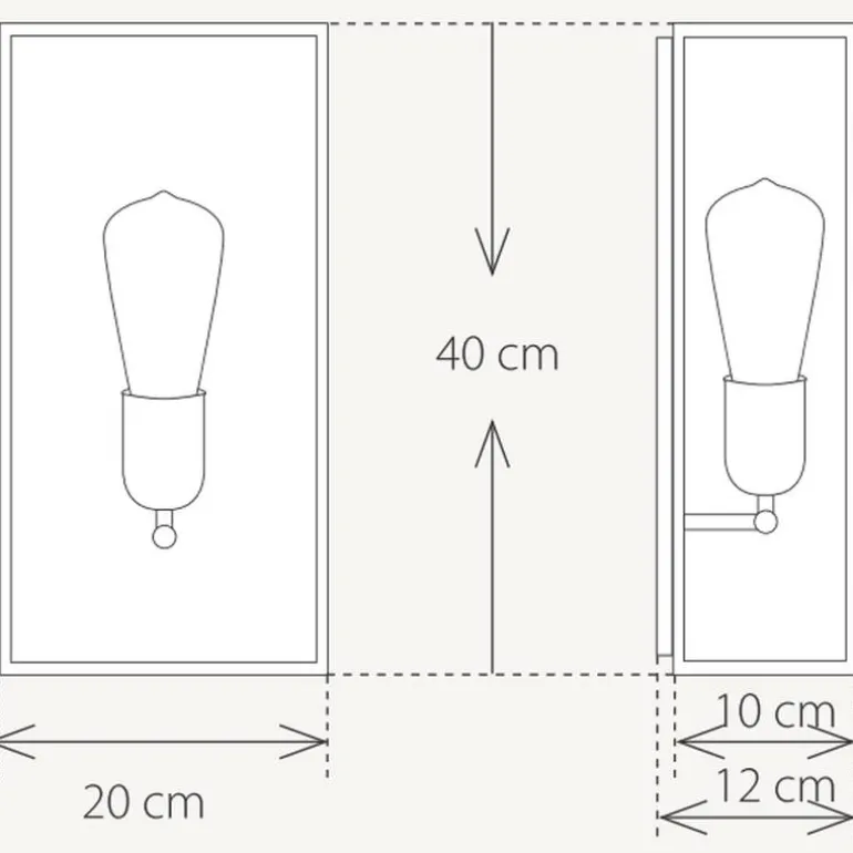 Kassetten-Wandleuchte Vitrine 1LN in Bronze, Chrom und Nickel