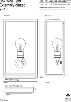 Kasten-Wandlicht aus patiniertem Messing 7642