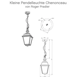 Klassische Außenbeleuchtung: Kleine Pendelleuchte Chenonceau