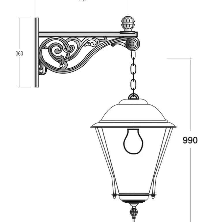 Klassische Außen-Wandleuchte Thorn 41 mit niederrheinischer Kupfer-Laterne