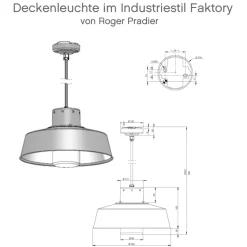 Klassische Deckenleuchte im Industriestil Faktory