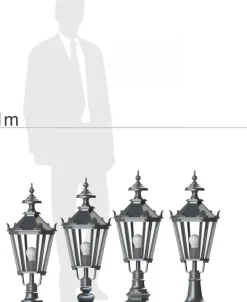 Klassische Gartenlampe SO 70 mit Guss-Laterne im Schinkelstil