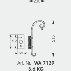 Klassische  handgeschmiedete Außen-Laterne WL 3397
