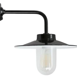Klassische Hofleuchte 38-25: AuĂenlampe mit Emaille-Schirm