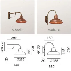 Klassische italienische Außenleuchte Contrada 243.05.OR