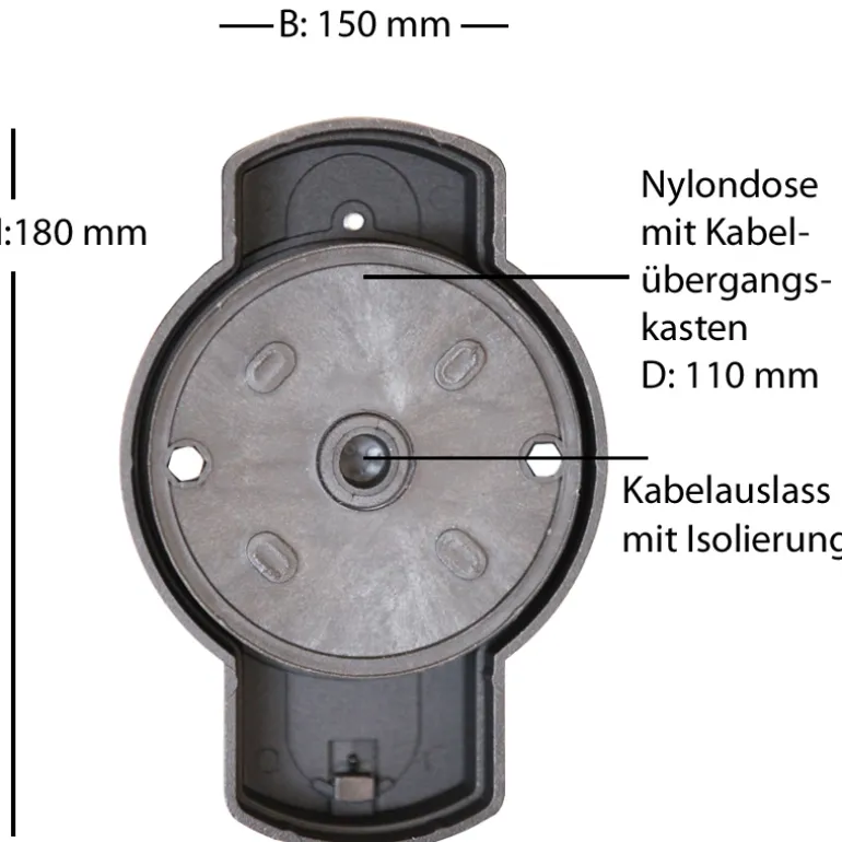 Klassische italienische Hofleuchte mit Zylinderglas