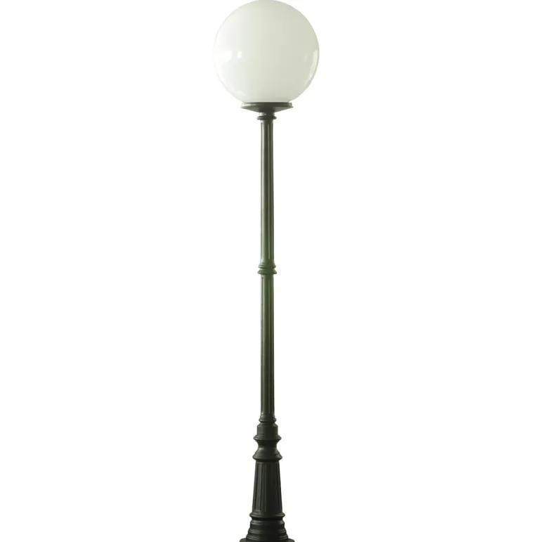 Klassische Mast-Außenleuchte mit Kugel Rodos P 02