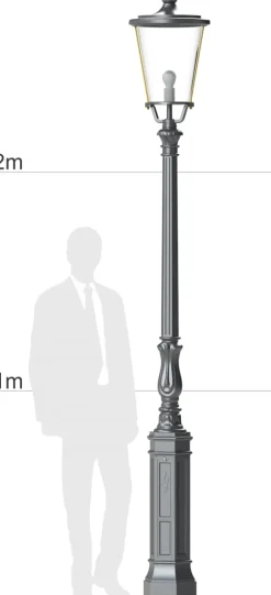 Klassische Mastleuchte mit Glasmantel-Laterne S2P1.43