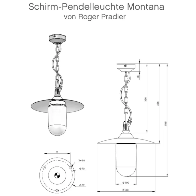 Klassische Schirm-Pendelleuchte Montana
