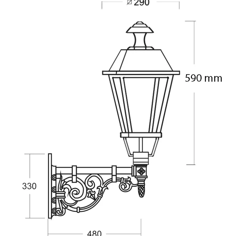Klassische Wandlaterne aus Aluminiumguss Kiew 52 TL
