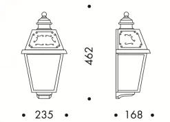Klassische Wandlaterne: Flache Jugendstil-Wandleuchte