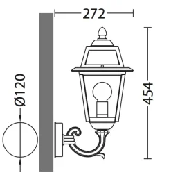 Klassische Wandleuchte für außen aus Aluminiumguss