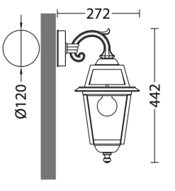 Klassische Wandleuchte für außen aus Aluminiumguss