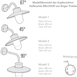 Klassische Wandleuchte mit Kupferschirm Belcour