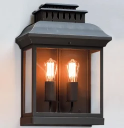 Klassische zweiflammige Wandleuchte aus Schmiedeeisen WL 3691