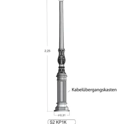Klassischer Gussmast S2 KP1K 225 / 275 cm