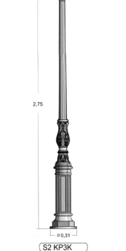 Klassischer Gussmast S2 KP1K 225 / 275 cm
