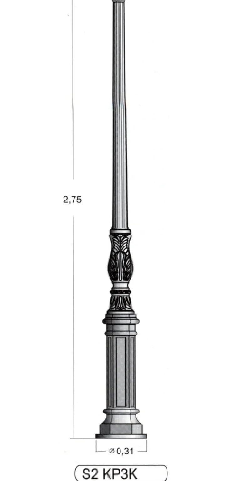 Klassischer Gussmast S2 KP1K 225 / 275 cm