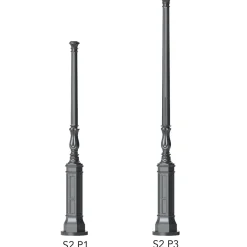 Klassischer Mast aus Aluminiumguss S2 P1.P3 220 / 270 cm