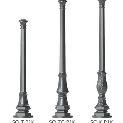 Kleine Aluminiumguss-Säule Sokrates SOT P1K 132 / 157 / 160 cm