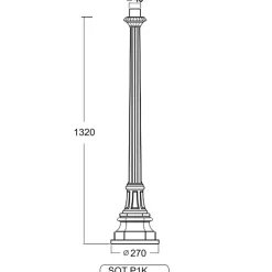 Kleine Aluminiumguss-Säule Sokrates SOT P1K 132 / 157 / 160 cm